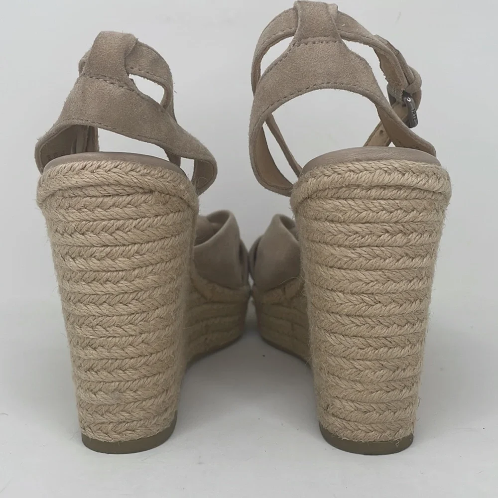 FRYE Sandals Wedges Espadrille Ankle Strap Jute Leather Open Toe Size 11